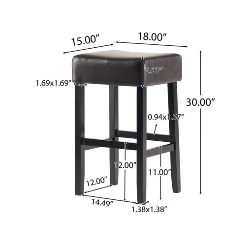 [OLD SKU: 74504.00] Set of 2, 30' Backless Faux Leather Counter Height Barstool Default -DTYStore