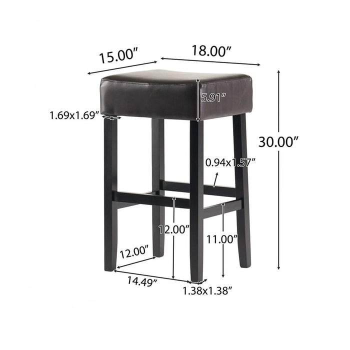 [OLD SKU: 74504.00] Set of 2, 30' Backless Faux Leather Counter Height Barstool Default -DTYStore