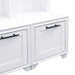 ON-TREND Elegant Free Standing Hall Tree Set of 2, Multifunctional 3-IN-1 Entryway Coat Rack with Black Retro Handles, Seating Bench with Storage Drawers for Hallway, Living Room, White, 31.4'W*70.8'H Default -DTYStore