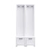 ON-TREND Elegant Free Standing Hall Tree Set of 2, Multifunctional 3-IN-1 Entryway Coat Rack with Black Retro Handles, Seating Bench with Storage Drawers for Hallway, Living Room, White, 31.4'W*70.8'H Default -DTYStore