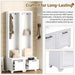 ON-TREND Elegant Free Standing Hall Tree Set of 2, Multifunctional 3-IN-1 Entryway Coat Rack with Black Retro Handles, Seating Bench with Storage Drawers for Hallway, Living Room, White, 31.4'W*70.8'H Default -DTYStore