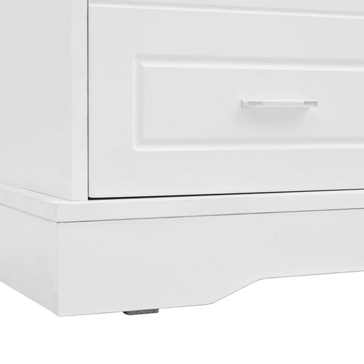 ON-TREND Elegant Hall Tree with Sliding Doors, Versatile Coat Rack with 6 Silvery Hooks & Handles, Mudroom Bench Cabinet with Shoe Storage & 44.4'W Cushion for Hallway, Living Room, White, 47.2*78.7 Default -DTYStore