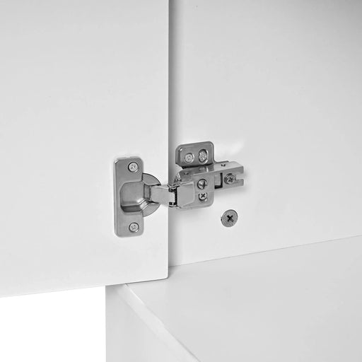 ON-TREND Elegant Hall Tree with Sliding Doors, Versatile Coat Rack with 6 Silvery Hooks & Handles, Mudroom Bench Cabinet with Shoe Storage & 44.4'W Cushion for Hallway, Living Room, White, 47.2*78.7 Default -DTYStore