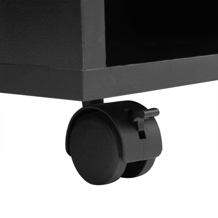 ON-TREND Farmhouse 4-in-1 Hall Tree with Barn Doors, Movable Bench with 7 Hanging Hooks and Shoe Storage Cabinet, 76.9'H Entryway Coat Rack with 6 Brake Wheels for Hallway, Living Room, Black Default -DTYStore