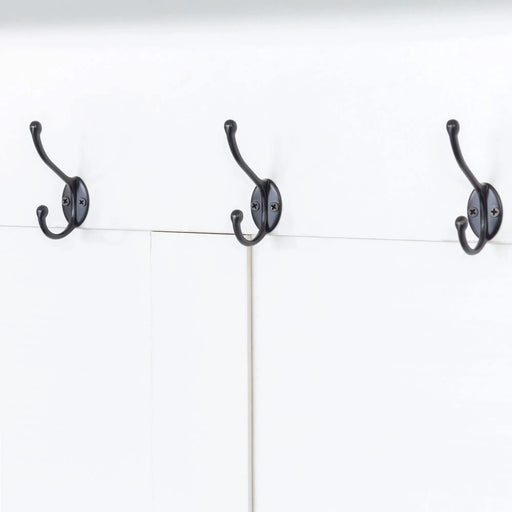 ON-TREND Farmhouse Wooden Style Hall Tree with 6 Hooks, Practical Walnut Storage Bench with Adjustable Shelves, 4-in-1 Entryway Shoe Cabinet with 13 Cubbies for Mudroom, Living Room, White, 76.7'H Default -DTYStore