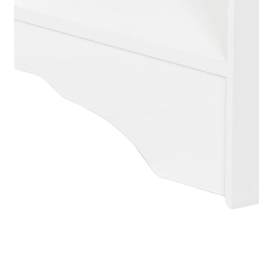 ON-TREND Minimalist Corner Hall Tree with Shoe Bench, Versatile Entryway Coat Rack with 4 Hooks, Corner Cabinet with Adjustable Shelf for Hallway, Living Room, White, 29.5''W*71.6''H Default -DTYStore