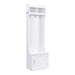 ON-TREND Minimalist Slim Hall Tree with Cabinet & 6 Hanging Hooks, Multi-functional Storage Bench with Coat Rack, Elegant Foyer Cabinet for Hallway, Living room, White (OLD SKU: WF313577AAK) Default -DTYStore