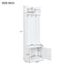 ON-TREND Minimalist Slim Hall Tree with Cabinet & 6 Hanging Hooks, Multi-functional Storage Bench with Coat Rack, Elegant Foyer Cabinet for Hallway, Living room, White (OLD SKU: WF313577AAK) Default -DTYStore