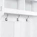 ON-TREND Minimalist Slim Hall Tree with Cabinet & 6 Hanging Hooks, Multi-functional Storage Bench with Coat Rack, Elegant Foyer Cabinet for Hallway, Living room, White (OLD SKU: WF313577AAK) Default -DTYStore