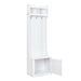 ON-TREND Minimalist Slim Hall Tree with Cabinet & 6 Hanging Hooks, Multi-functional Storage Bench with Coat Rack, Elegant Foyer Cabinet for Hallway, Living room, White (OLD SKU: WF313577AAK) Default -DTYStore