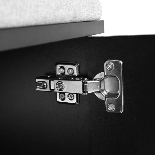 ON-TREND Modern Luxury 4-in-1 Hall Tree with Cushion, Versatile Coat Rack with 8 Gold Hooks and Legs, Entryway Bench with Adjustable Shelves & Fluted Doors for Hallway, Living Room, Black, 23.6'*70.8' Default -DTYStore