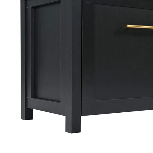 ON-TREND Versatile 4-in-1 Hall Tree with 6 Golden Hooks, Wood Grain Bench with Multiple Storage Space, Entryway Coat Rack with 2 Drawers for Living Room, Hallway, Black, 76.6''H (OLD SKU:N721S000034B) Default -DTYStore