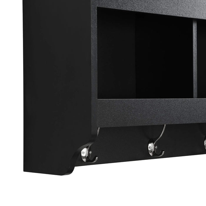 ON-TREND Wide Design Hall Tree with Storage and Bench, 4-IN-1 Multi-functional Entryway Bench with Coat Rack and Shoe Cubbies, Practical Furniture for Hallway, Black(OLD SKU: SD000025AAB) Default -DTYStore