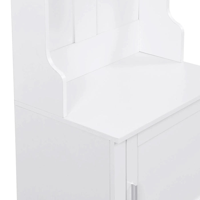 ON-TREND Wide Design Hall Tree with Storage and Bench, 4-IN-1 Multi-functional Entryway Bench with Coat Rack and Shoe Cubbies, Practical Furniture for Hallway, White(OLD SKU: SD000025AAK) Default -DTYStore