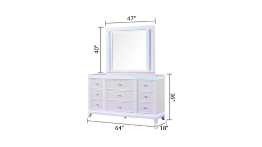 OPIUM King 4 Pc Bedroom set in Milky White Default -DTYStore