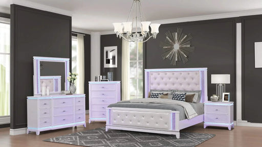 OPIUM King 5 Pc Bedroom set in Milky White Default -DTYStore