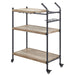 Oak and Sandy Black 2-Shelf Serving Cart Default -DTYStore