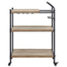 Oak and Sandy Black 2-Shelf Serving Cart Default -DTYStore