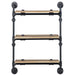 Oak and Sandy Black Rectangle 3-Tier Wall Shelf Default -DTYStore