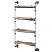 Oak and Sandy Black Rectangle 4-tier Wall Shelf Default -DTYStore