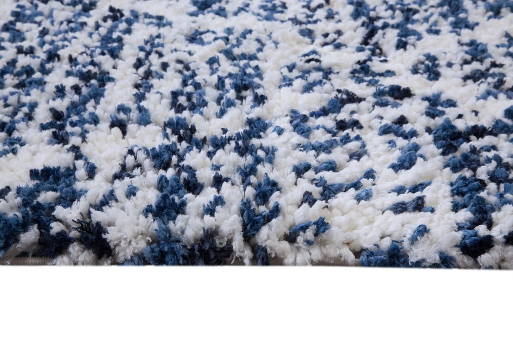 Oasis Delphine Royal Blue and White Polyester Area Rug Default -DTYStore