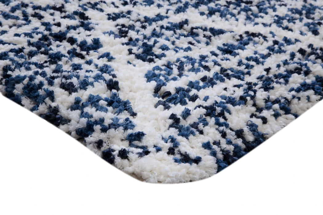 Oasis Delphine Royal Blue and White Polyester Area Rug Default -DTYStore