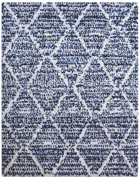 Oasis Delphine Royal Blue and White Polyester Area Rug Default -DTYStore