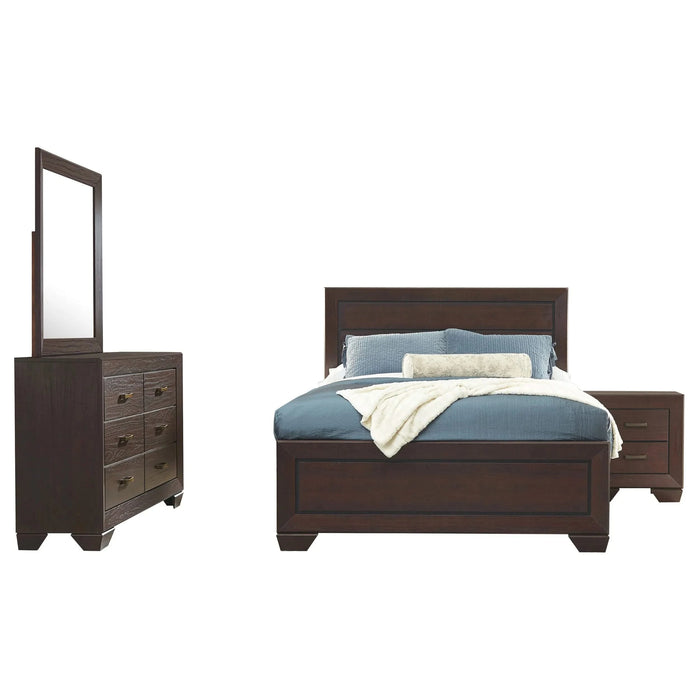 Oatfield Dark Cocoa 4-piece Eastern King Bedroom Set Default -DTYStore