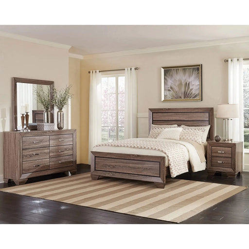 Oatfield Washed Taupe 4-piece Eastern King Bedroom Set Default -DTYStore