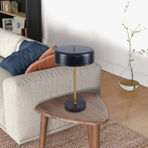 Obni Nordic Home Creative Romantic Warm Desk Bedside Table Lamp, Black Metal with White Inner Shade, 20-inch Default -DTYStore