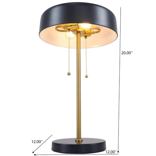 Obni Nordic Home Creative Romantic Warm Desk Bedside Table Lamp, Black Metal with White Inner Shade, 20-inch Default -DTYStore