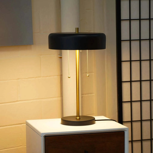 Obni Nordic Home Creative Romantic Warm Desk Bedside Table Lamp, Black Metal with White Inner Shade, 20-inch Default -DTYStore