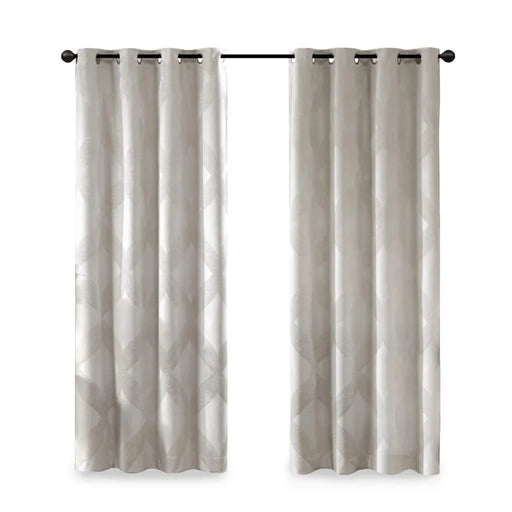 Ogee Knitted Jacquard Total Blackout Curtain Panel(Only 1 Pc Panel) Default -DTYStore
