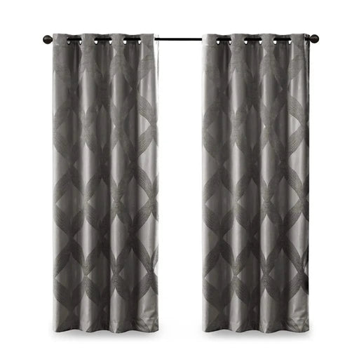 Ogee Knitted Jacquard Total Blackout Curtain Panel(Only 1 Pc Panel) Default -DTYStore