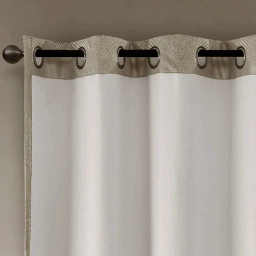 Ogee Knitted Jacquard Total Blackout Curtain Panel(Only 1 Pc Panel) Default -DTYStore