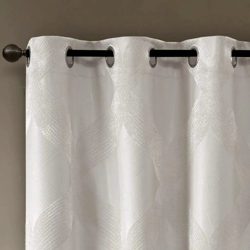 Ogee Knitted Jacquard Total Blackout Curtain Panel(Only 1 Pc Panel) Default -DTYStore