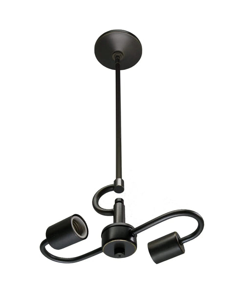 Oil Rubbed Bronze Color Pendant Light Fixture for 2 Lights, Vintage Ceiling Hanging Light Fixture with Fabric Cord for Home Lightning Default -DTYStore