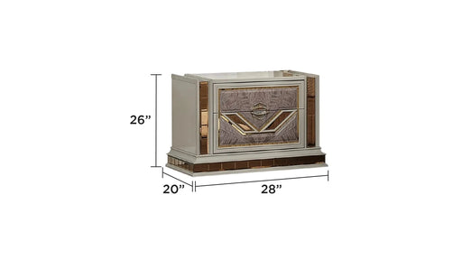 Omari Modern Style 4 Pc King Upholstered Bedroom Set Made with Wood and Gold Accents in Beige Default -DTYStore