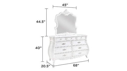 Opulence Modern Style 4 Pc King Bedroom Set Made with Wood in Pearl White Default -DTYStore