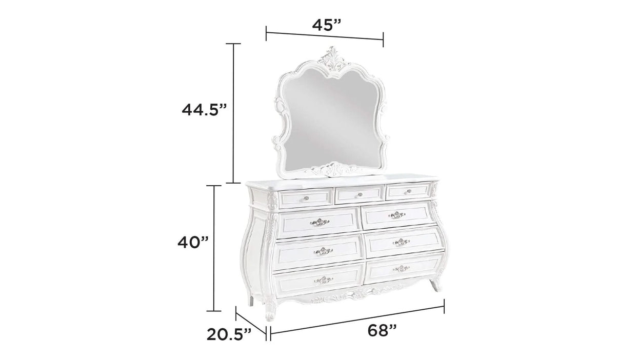 Opulence Modern Style 4 Pc Queen Bedroom Set Made with Wood in Pearl White Default -DTYStore