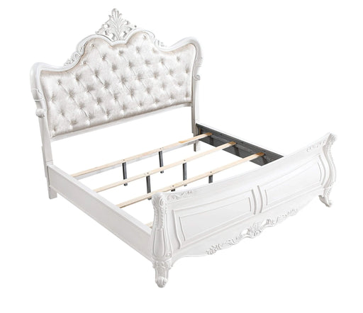 Opulence Modern Style 5 Pc King Bedroom Set Made with Wood in Pearl White Default -DTYStore