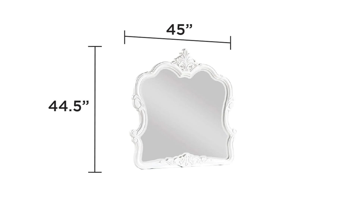 Opulence Modern Style 5 Pc Queen Bedroom Set Made with Wood in Pearl White Default -DTYStore