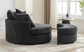 Orisfur 360° Swivel Accent Barrel Chair with Storage Ottoman & 4 Pillows, Modern Chenille Leisure Chair, Gray Default -DTYStore