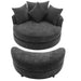 Orisfur 360° Swivel Accent Barrel Chair with Storage Ottoman & 4 Pillows, Modern Chenille Leisure Chair, Gray Default -DTYStore