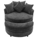 Orisfur 360° Swivel Accent Barrel Chair with Storage Ottoman & 4 Pillows, Modern Chenille Leisure Chair, Gray Default -DTYStore