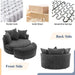 Orisfur 360° Swivel Accent Barrel Chair with Storage Ottoman & 4 Pillows, Modern Chenille Leisure Chair, Gray Default -DTYStore