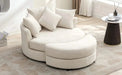 Orisfur 360° Swivel Accent Barrel Chair with Storage Ottoman and 4 Pillows, Modern Chenille Leisure Chair, Cream Default -DTYStore