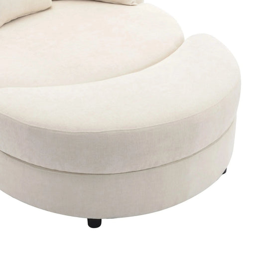 Orisfur 360° Swivel Accent Barrel Chair with Storage Ottoman and 4 Pillows, Modern Chenille Leisure Chair, Cream Default -DTYStore