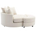Orisfur 360° Swivel Accent Barrel Chair with Storage Ottoman and 4 Pillows, Modern Chenille Leisure Chair, Cream Default -DTYStore