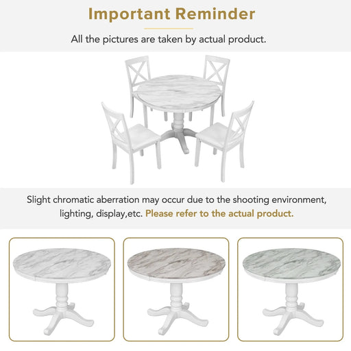 Orisfur. 5 Pieces Dining Table and Chairs Set for 4 Persons, Kitchen Room Solid Wood Table with 4 Chairs Default -DTYStore